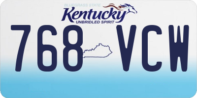 KY license plate 768VCW
