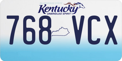 KY license plate 768VCX