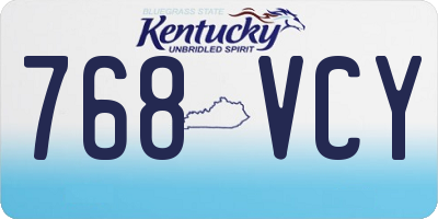 KY license plate 768VCY