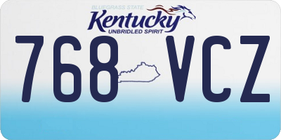 KY license plate 768VCZ