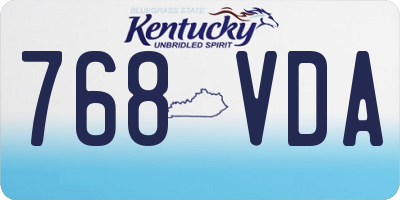 KY license plate 768VDA