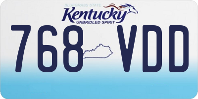 KY license plate 768VDD
