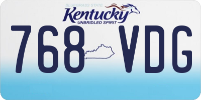 KY license plate 768VDG
