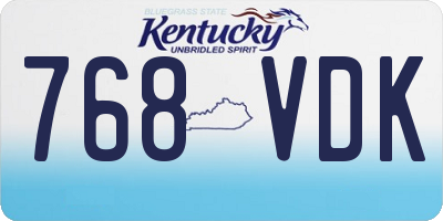 KY license plate 768VDK