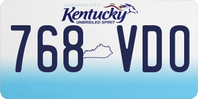 KY license plate 768VDO