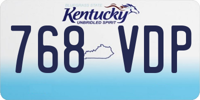 KY license plate 768VDP