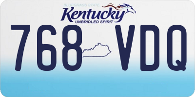 KY license plate 768VDQ