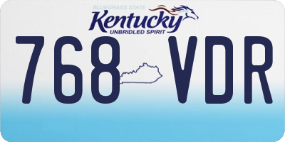 KY license plate 768VDR