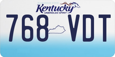 KY license plate 768VDT