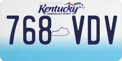 KY license plate 768VDV