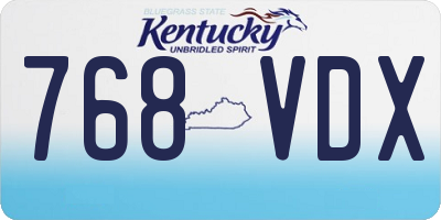 KY license plate 768VDX