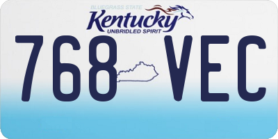 KY license plate 768VEC