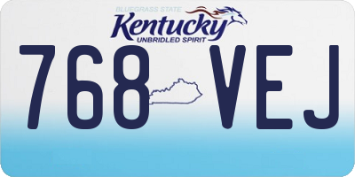KY license plate 768VEJ