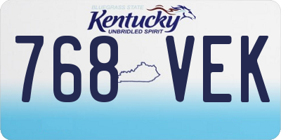 KY license plate 768VEK