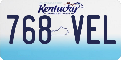 KY license plate 768VEL
