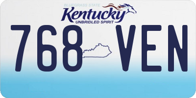 KY license plate 768VEN
