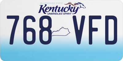 KY license plate 768VFD