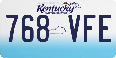 KY license plate 768VFE
