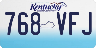 KY license plate 768VFJ
