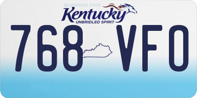 KY license plate 768VFO