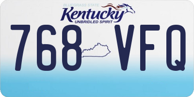 KY license plate 768VFQ