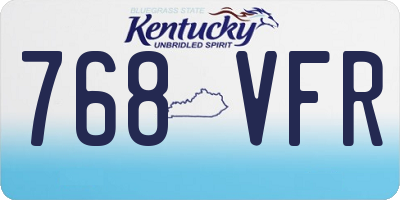 KY license plate 768VFR