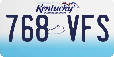 KY license plate 768VFS