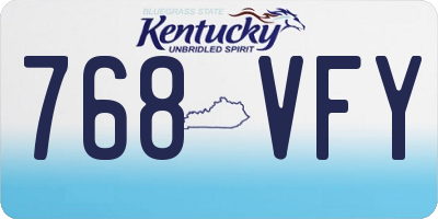 KY license plate 768VFY