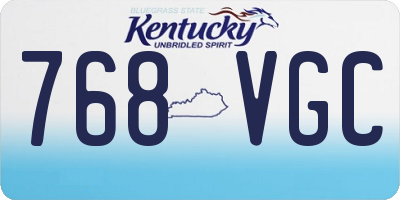 KY license plate 768VGC