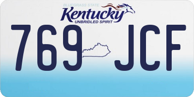 KY license plate 769JCF