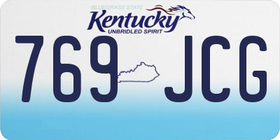 KY license plate 769JCG