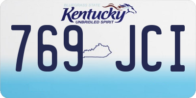 KY license plate 769JCI