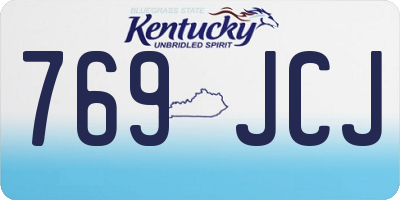 KY license plate 769JCJ