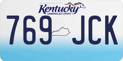 KY license plate 769JCK