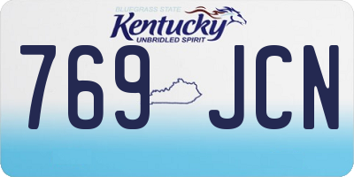 KY license plate 769JCN