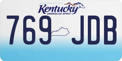 KY license plate 769JDB