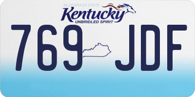 KY license plate 769JDF