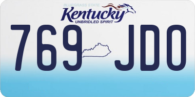 KY license plate 769JDO