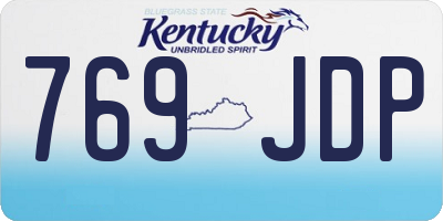 KY license plate 769JDP