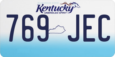 KY license plate 769JEC