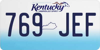 KY license plate 769JEF