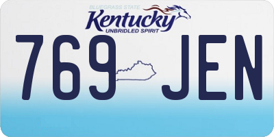 KY license plate 769JEN