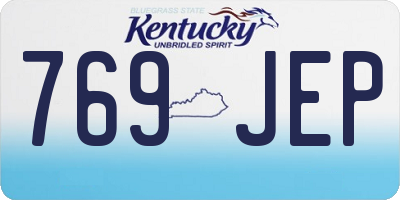 KY license plate 769JEP