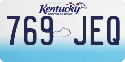 KY license plate 769JEQ