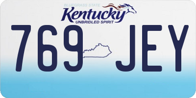 KY license plate 769JEY