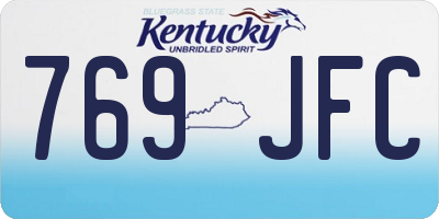 KY license plate 769JFC