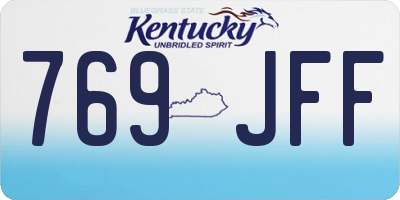 KY license plate 769JFF