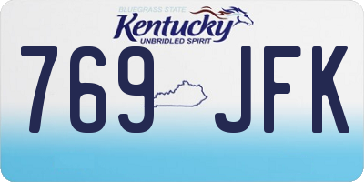 KY license plate 769JFK