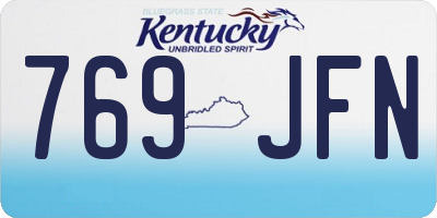 KY license plate 769JFN