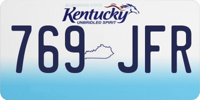 KY license plate 769JFR